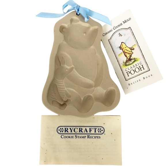 VTG NIB Brown Bag Disney Winnie the Pooh & Piglet Ceramic Cookie Mold - Picture 1 of 6